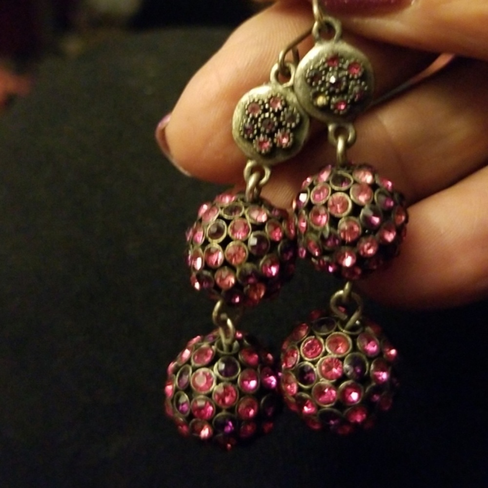 Fun pink baubles earrings!